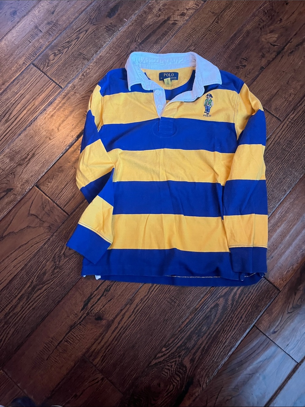 Polo by Ralph Lauren Yellow & Blue Striped Rugby Polo